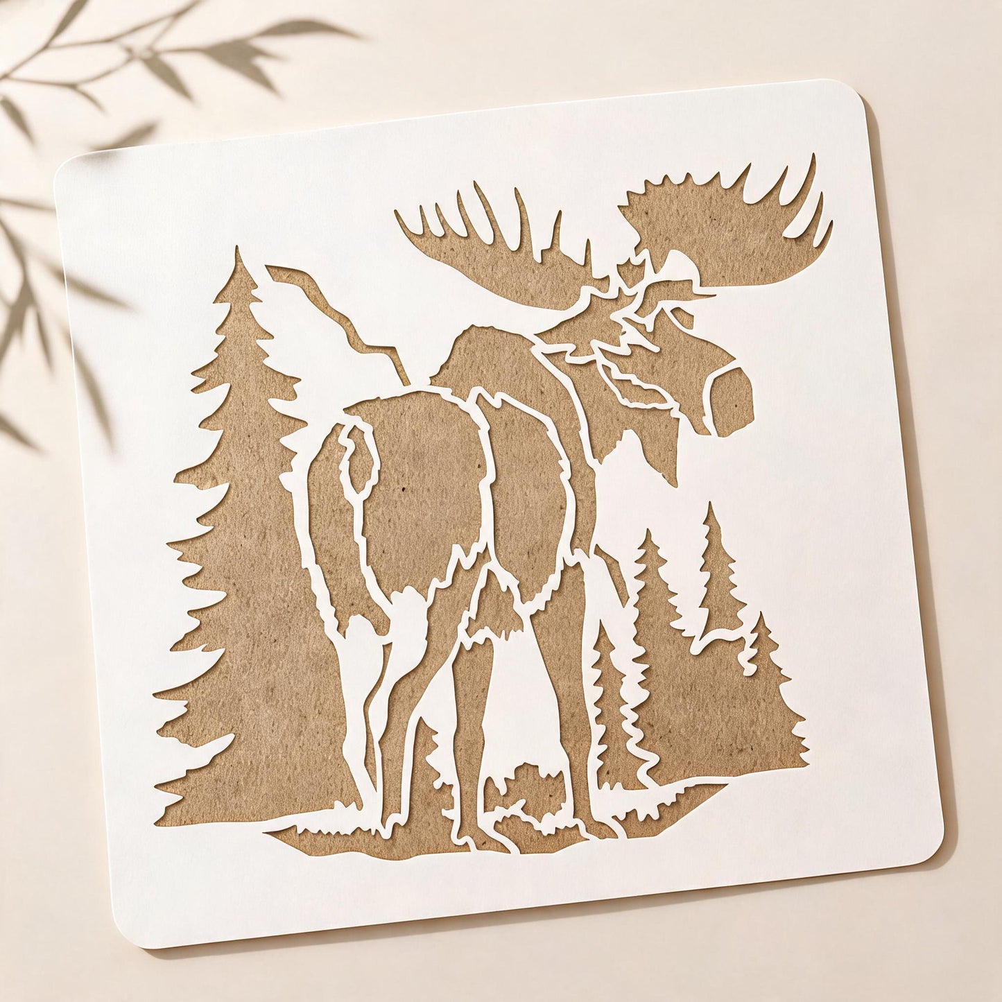 Moose in Woods Stencil – Reusable Wall Art in Pakistan