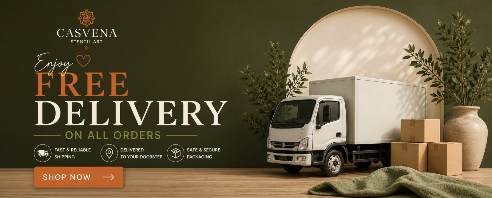 CASVENA free delivery on all stencil orders across Pakistan
