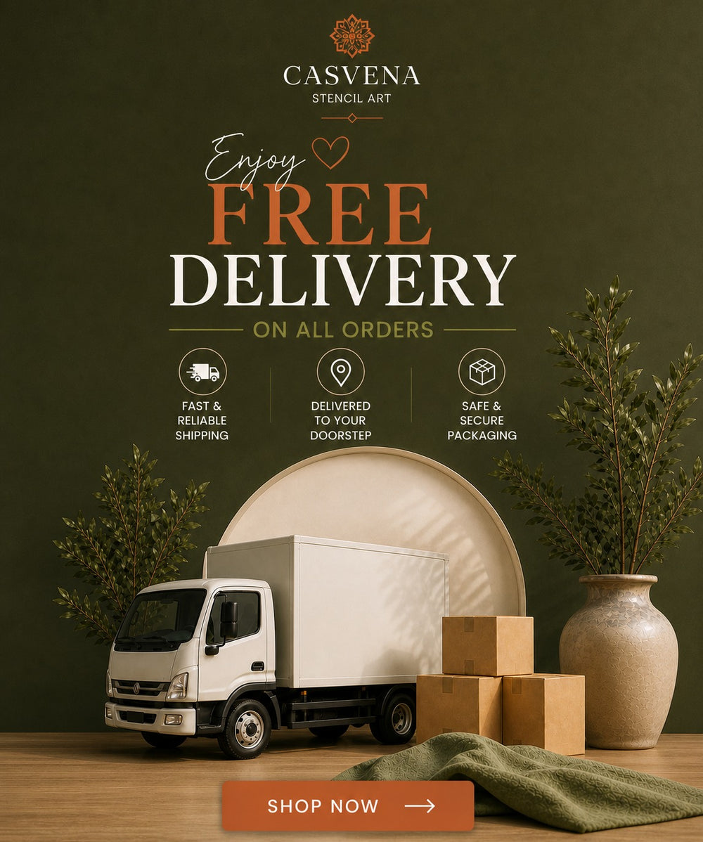 CASVENA free delivery on all stencil orders across Pakistan
