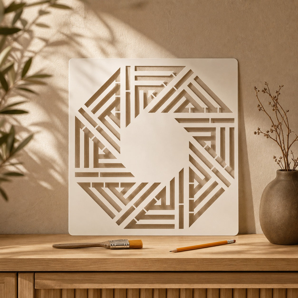 Allah Kufic Round Calligraphy Stencil Price in Pakistan 