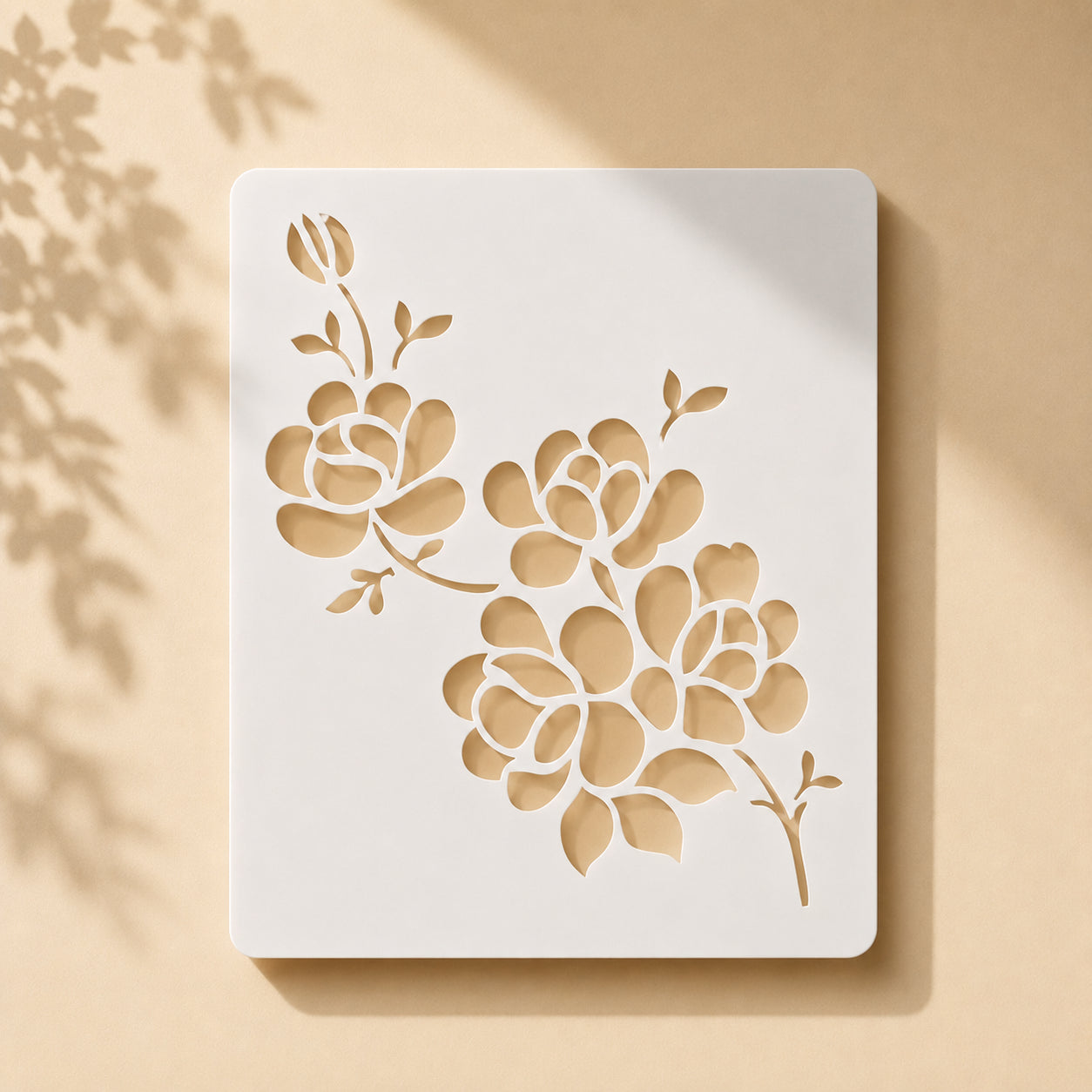 Floral Reusable Stencil For Wall Painting