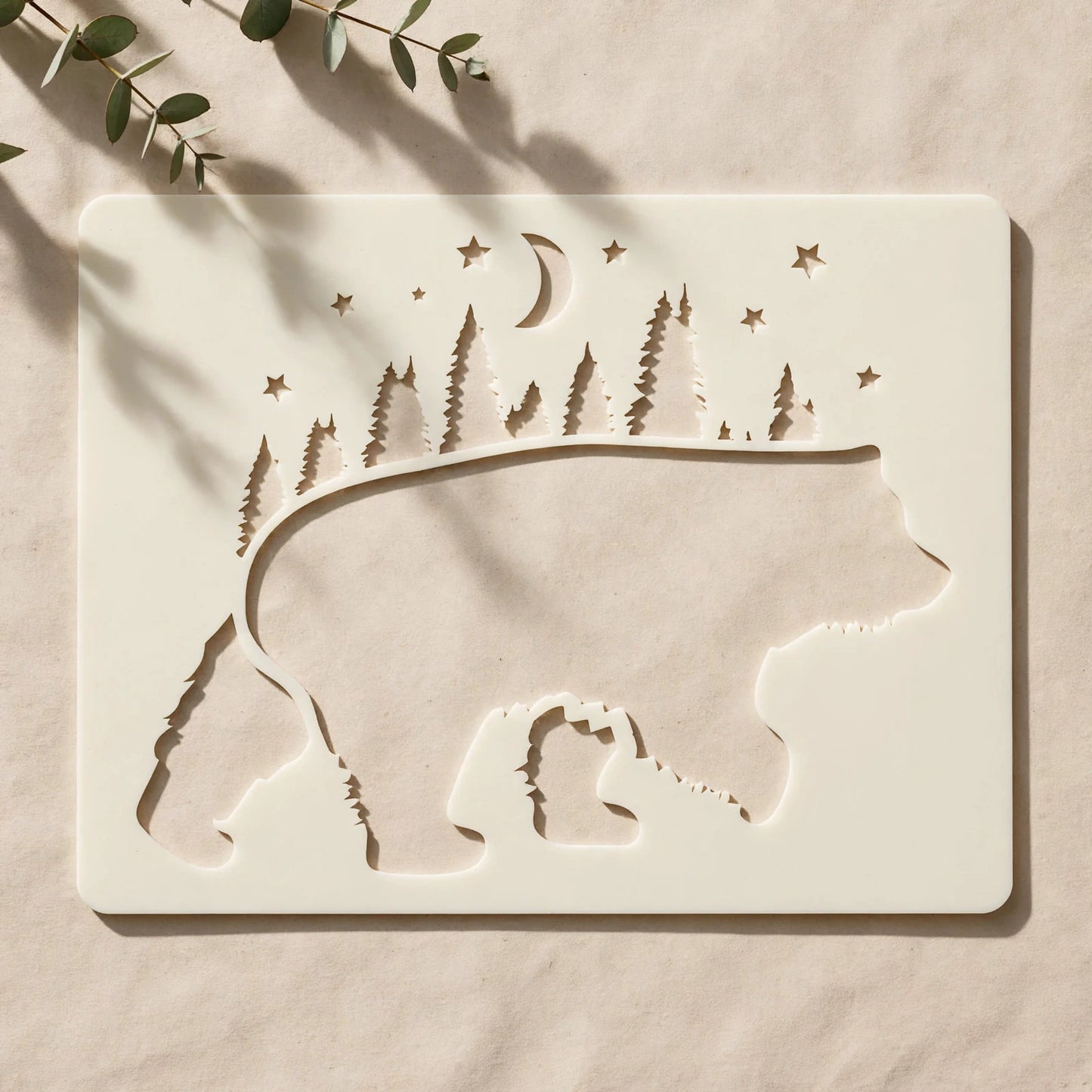 Forest Bear Stencil – Reusable Wall Art
