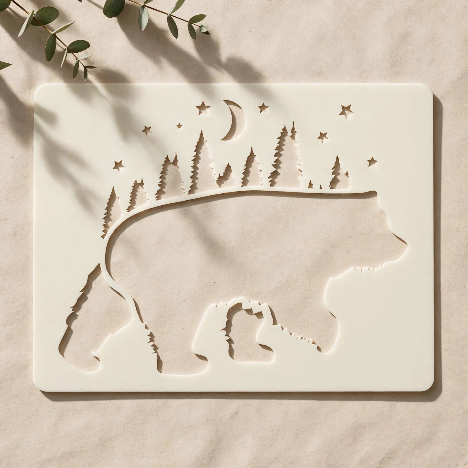 Forest Bear Stencil – Reusable Wall Art