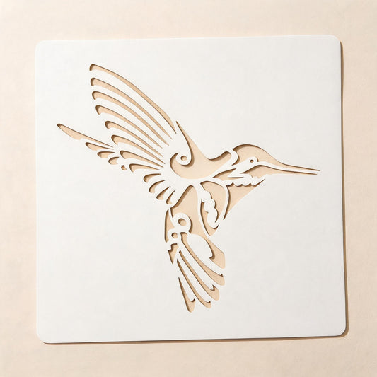 Hummingbird Deco Reusable Stencil for Wall & Canvas Painting