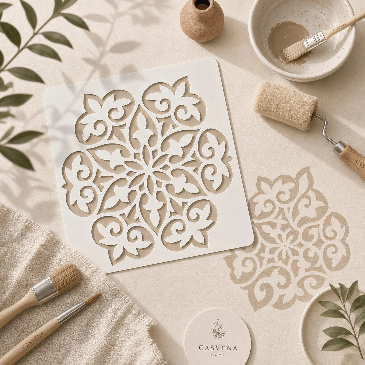 Decorative mandala stencil for DIY home decor projects