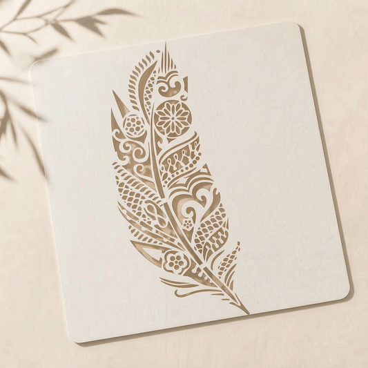 Mandala Feather Reusable Stencil for Wall Painting & Canvas Art Price in Pakistan