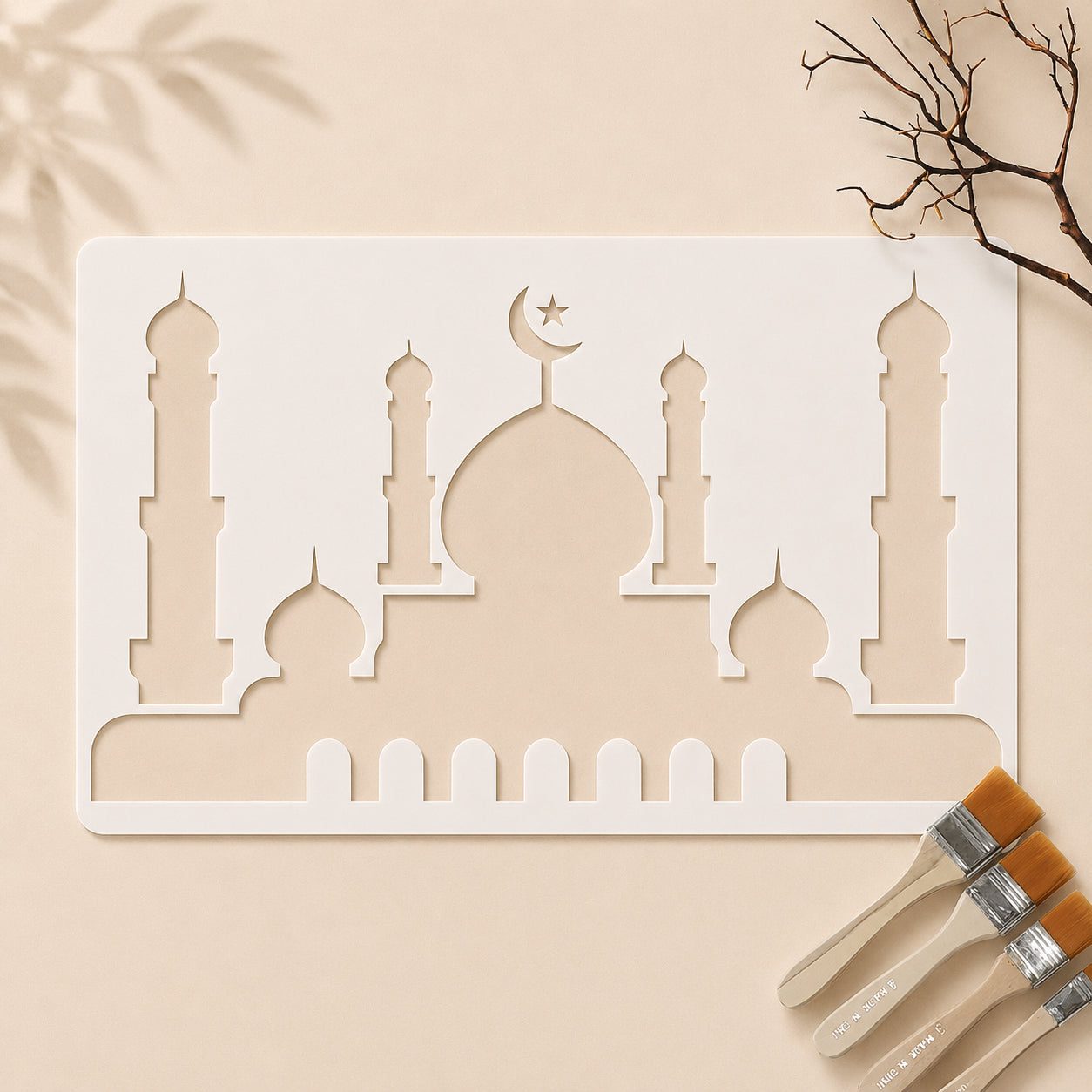 Mosque Silhouette Wall Stencil