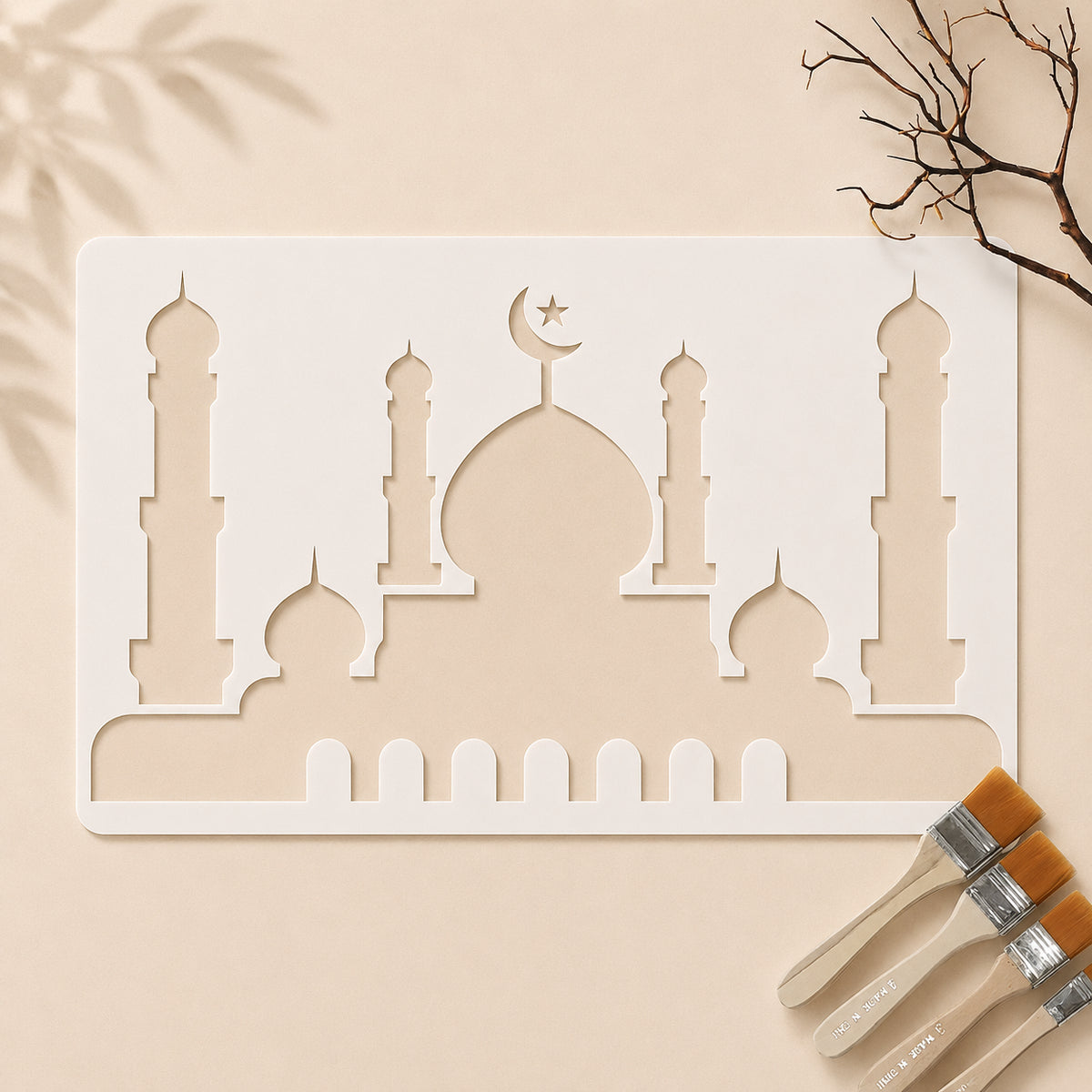 Mosque Silhouette Wall Stencil
