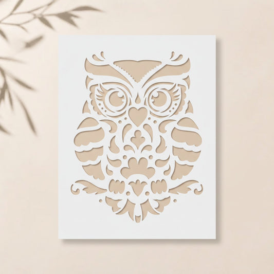 Owl Reusable Stencil for Wall & Canvas Painting