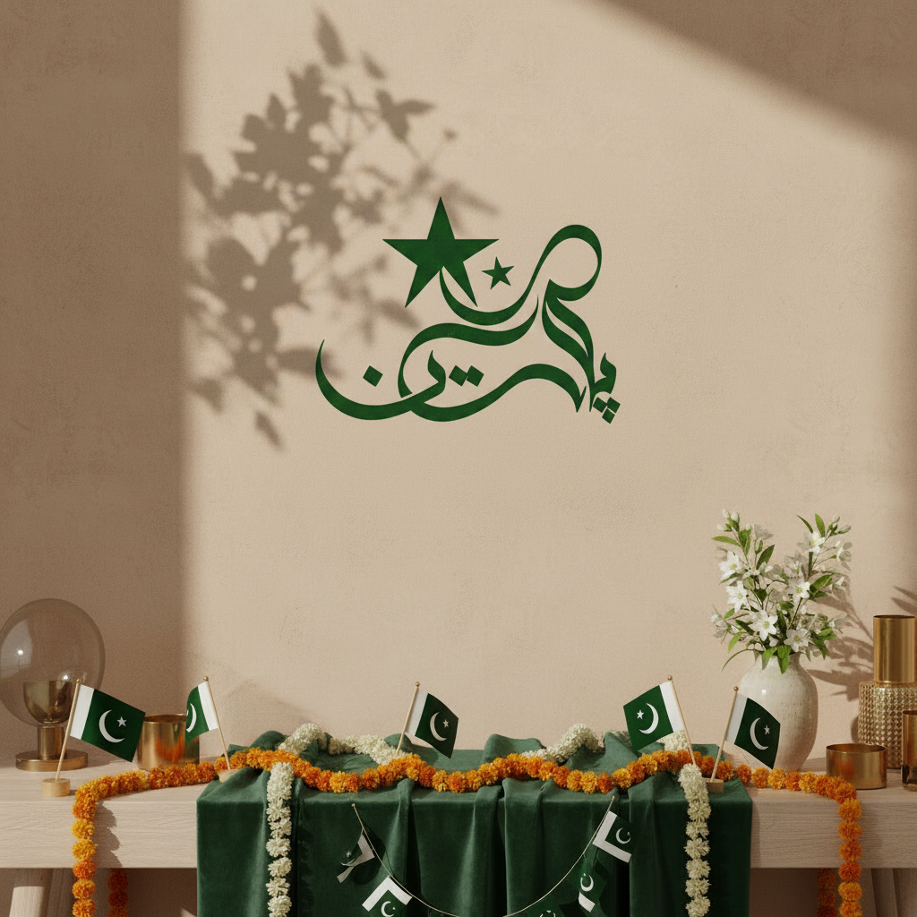 Pakistan Urdu Calligraphy Reusable Stencil for Wall & Canvas Art