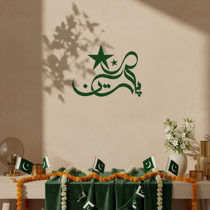 Pakistan Urdu Calligraphy Reusable Stencil for Wall & Canvas Art