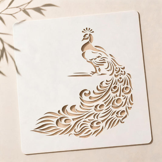 Peacock Reusable Stencil for Wall & Canvas Painting
