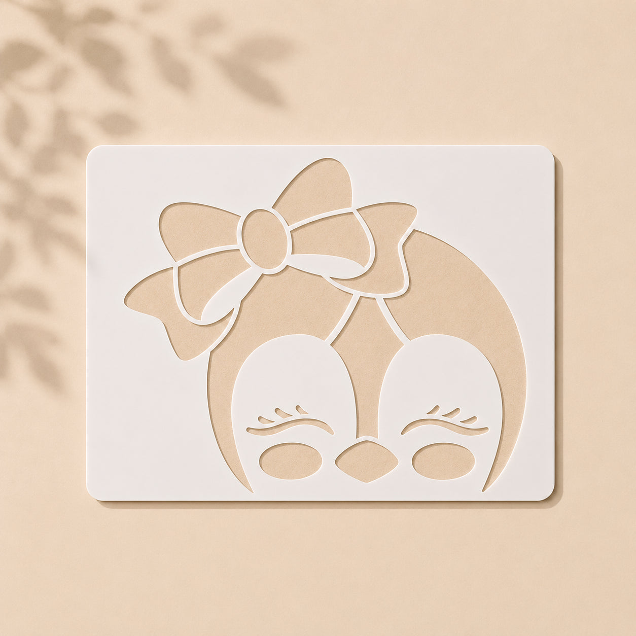 Penguin Girl Face Stencil Reusable Stencil for Wall & Canvas Painting