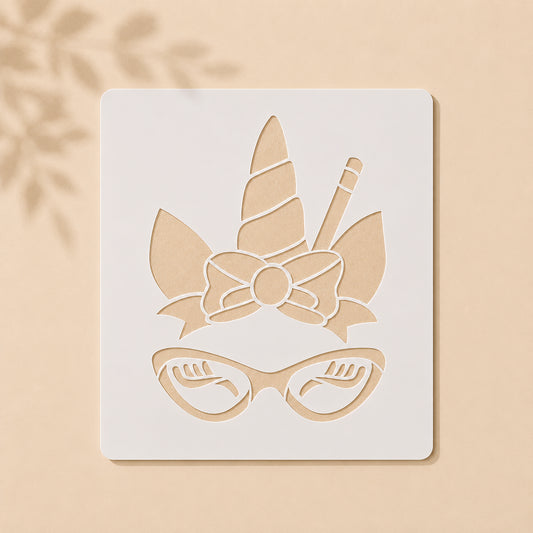 School Unicorn Stencil Reusable Stencil for Wall & Canvas Painting