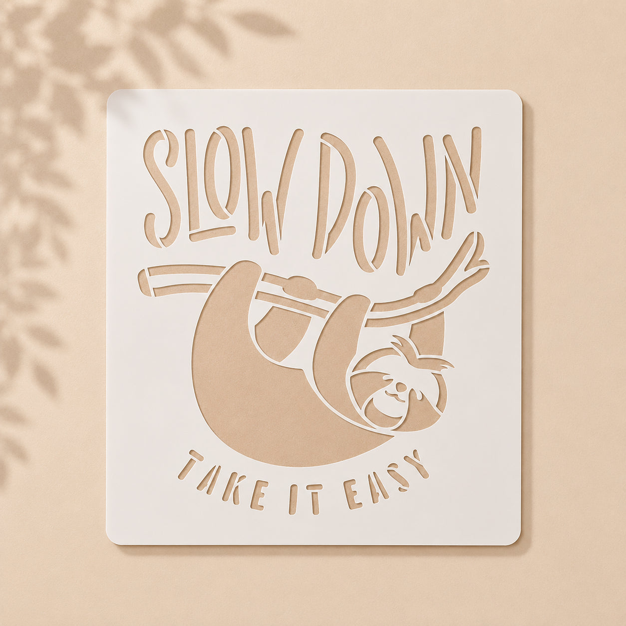 Slow Down Sloth Reusable Stencil for Wall & Canvas Painting