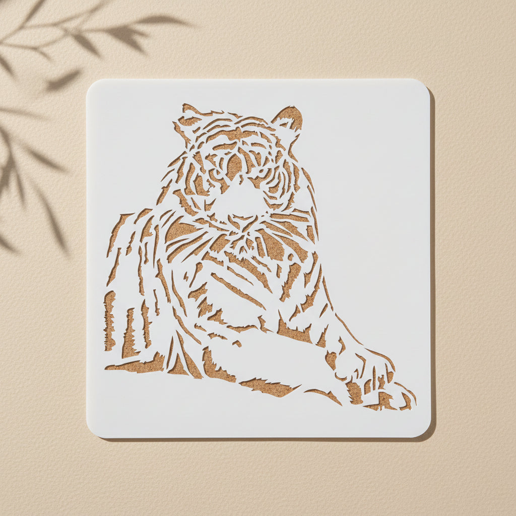Tiger Reusable Stencil for Wall & Canvas Painting