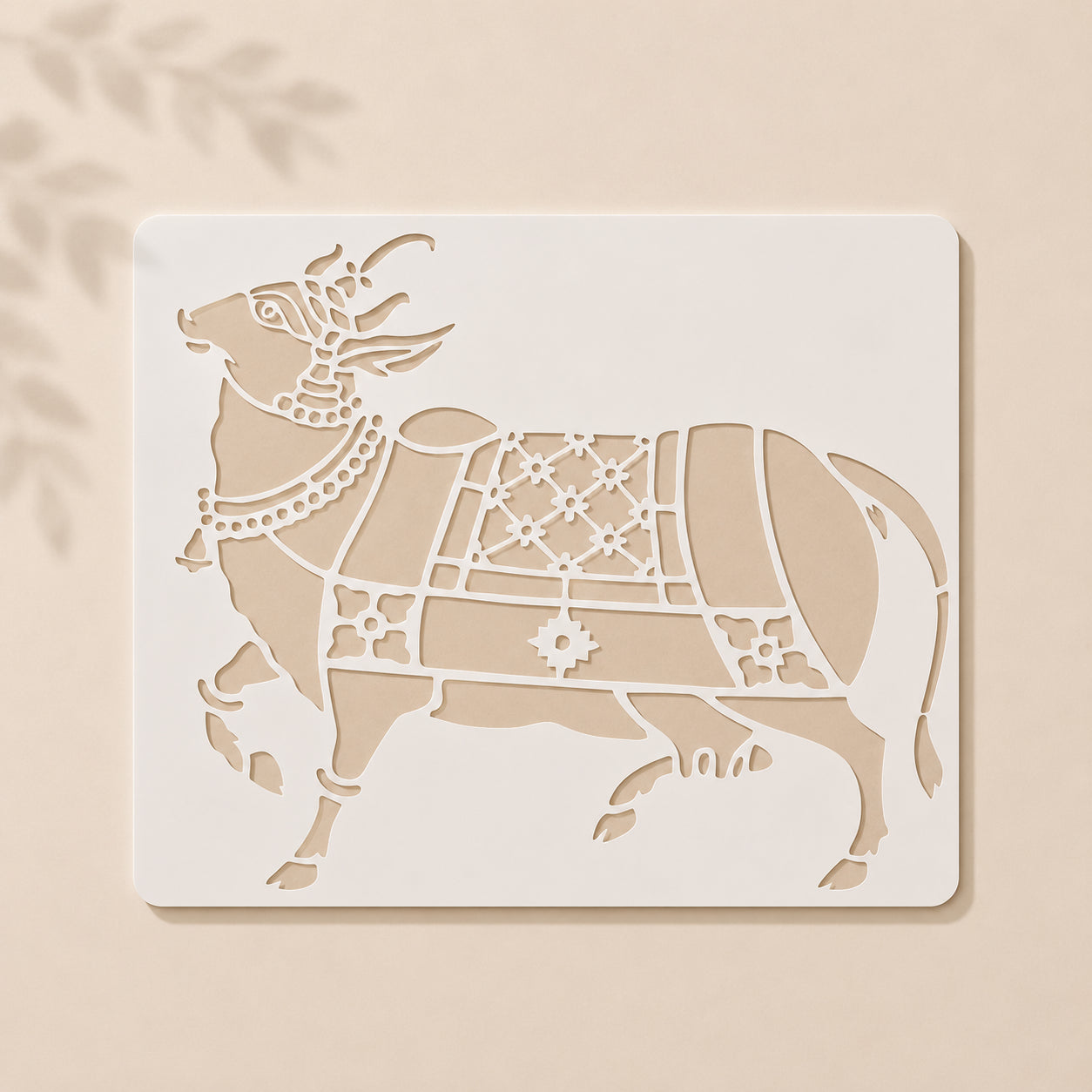 Traditional Nandi Bull Indian Art Wall Stencil