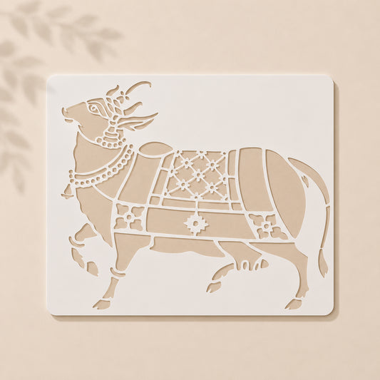 Traditional Nandi Bull Indian Art Wall Stencil