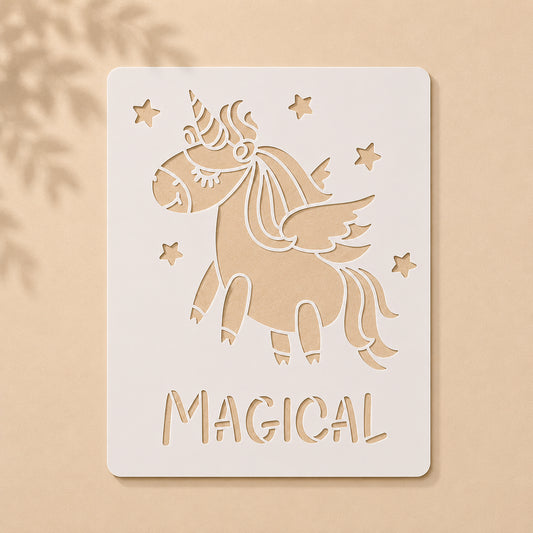Unicorn Magical Stencil – Reusable Wall & Canvas Art in Pakistan