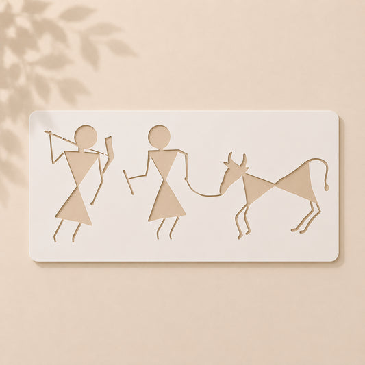 Warli Folk Art Reusable Stencil for Wall Art